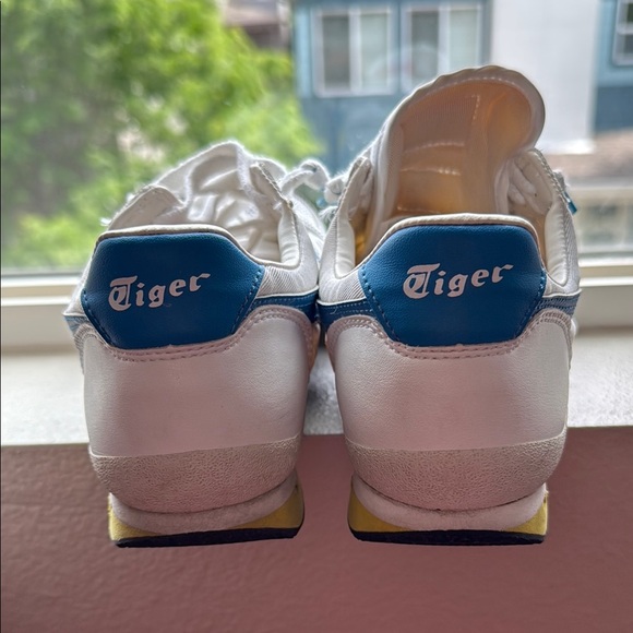 Vintage Onitsuka Tiger by Asics White and Blue Sneakers Classic Design - Picture 4 of 8
